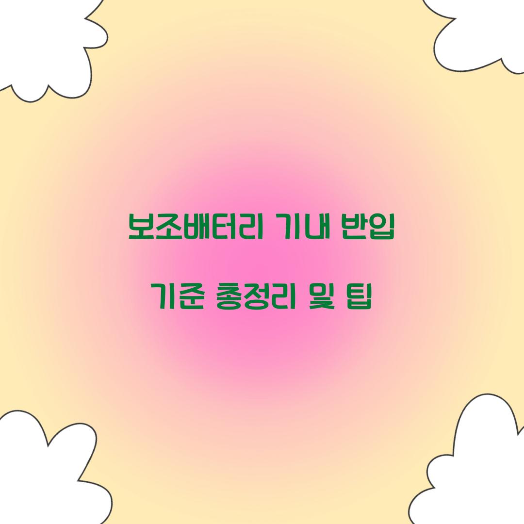 보조배터리 기내 반입 기준