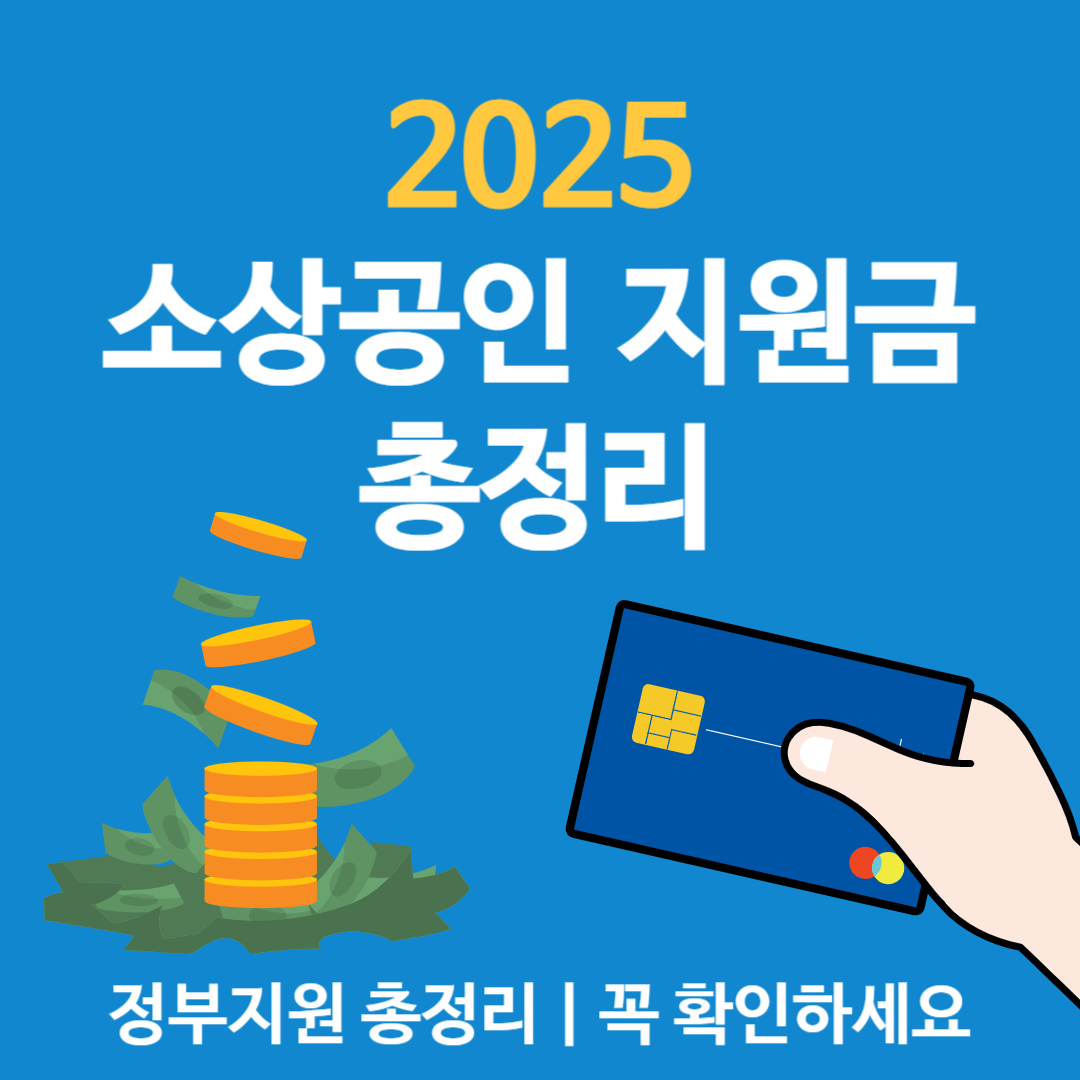 2025 소상공인 정부지원금 총정리 - 민생회복 소비쿠폰, 배달택배비 지원, 고용보험료 지원, 비즈플러스카드, 부담경감 크레딧 안내