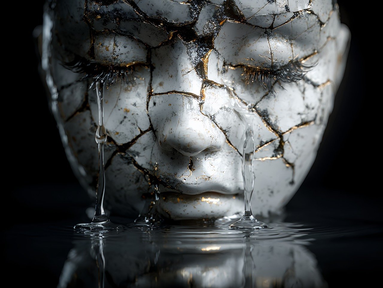 슬픔을-표현한-여자의-조각상