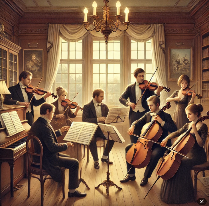 실내악의 악기 편성 관련 그림