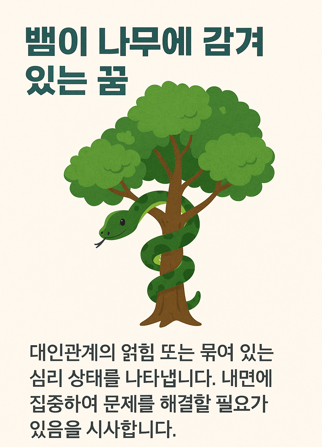뱀이 나무에 감겨있는 꿈해몽