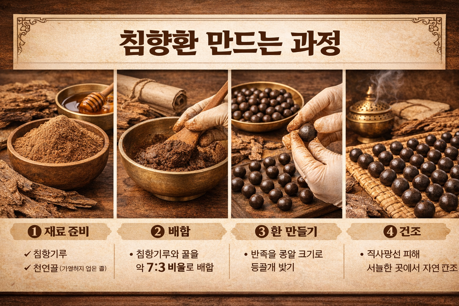 침향환 만드는 과정