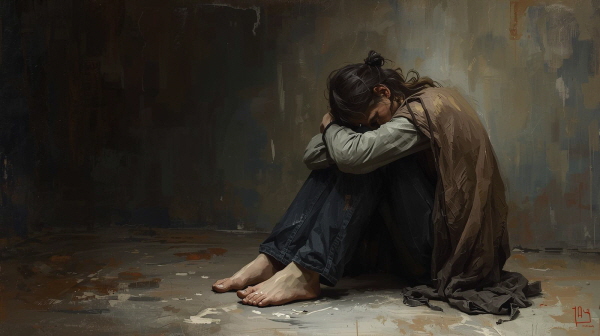 마음이 다치지 않기 위해 조용히 물러나는 순간에 관한 그림