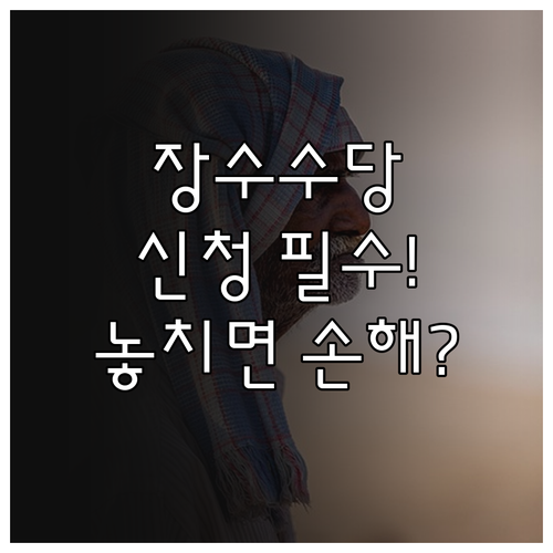 2025년 서귀포시 장수수당, 신청부..