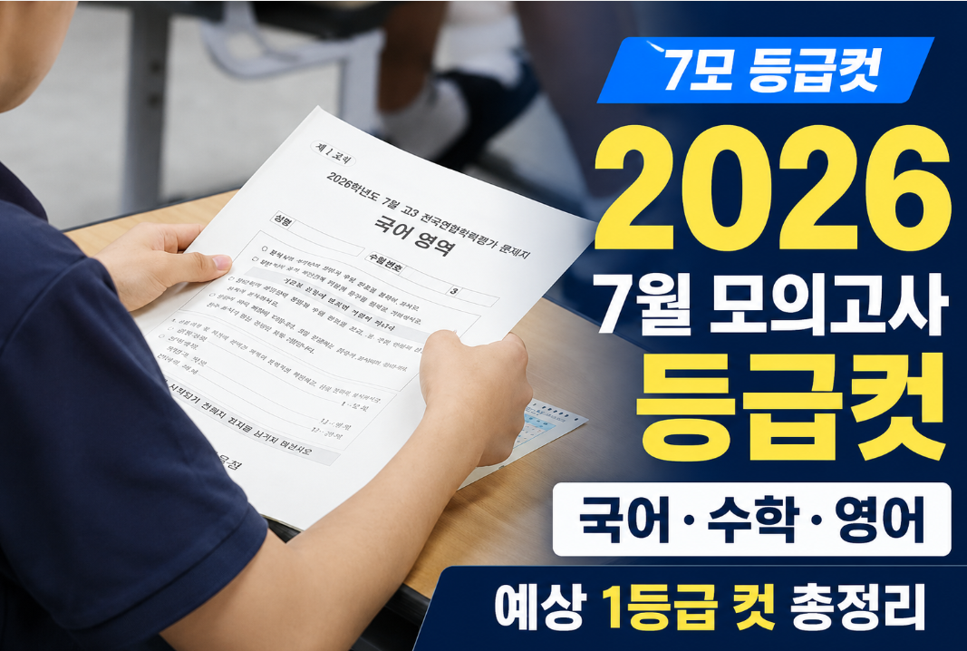 7모 등급컷 2026년 7월 모의고사 등급컷|고3 국어·수학·영어 예상 1등급 컷