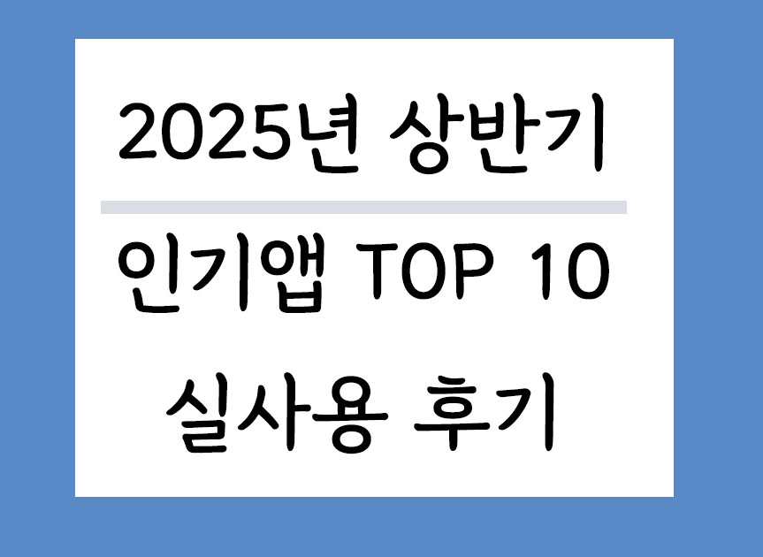2025년 상반기 인기 앱 TOP10