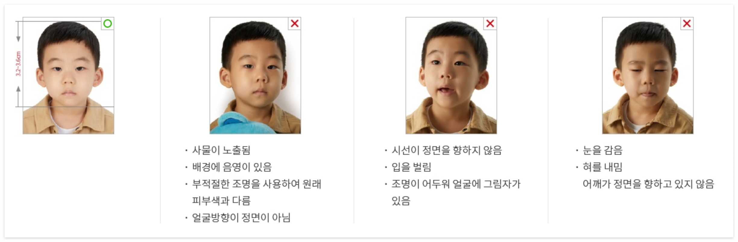 여권사진 영유아 규정