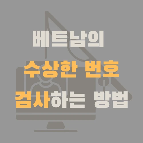베트남의 수상한 전화번호 검사하는 방법