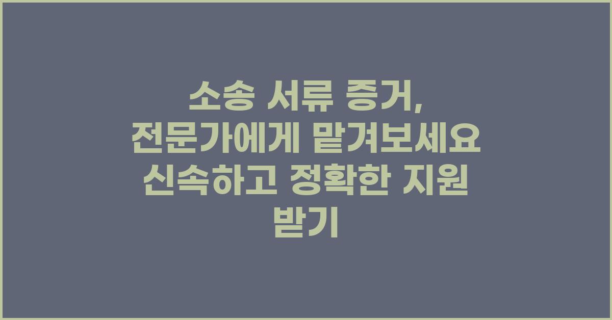 소송 서류 증거, 전문가에게 맡겨보세요
