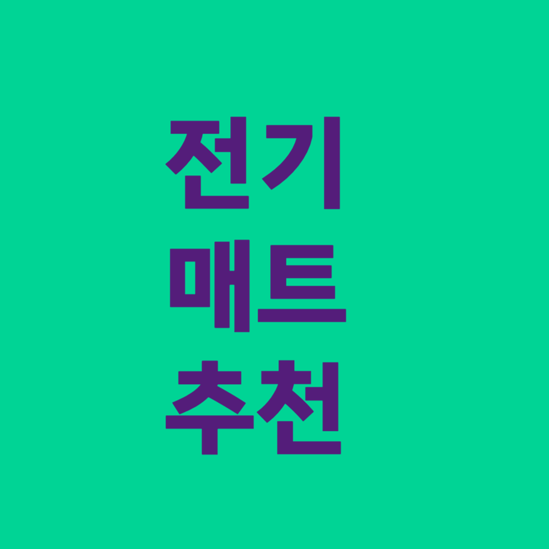 전기 매트 구매 추천 고려사항