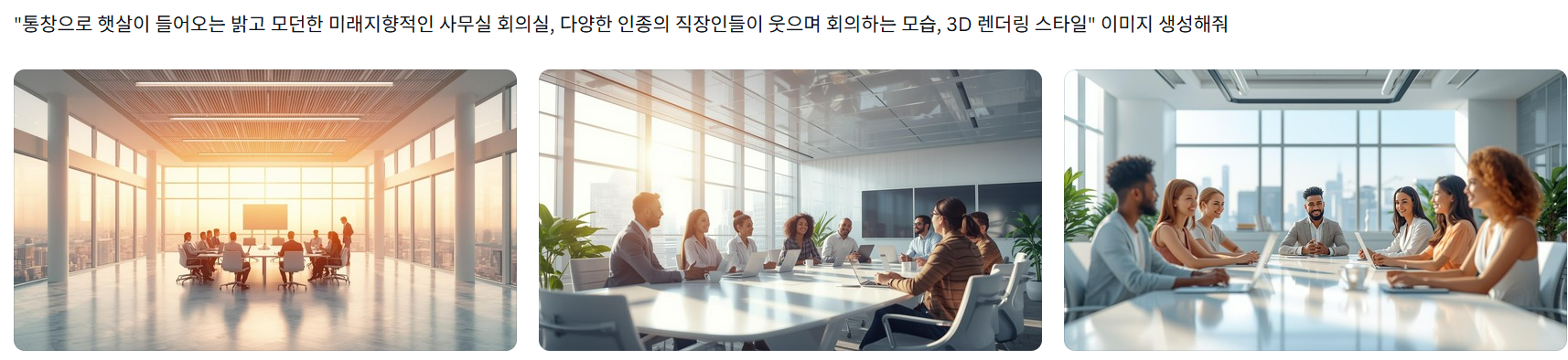 Canva AI로 생성한 미래지향적 사무실 회의실 이미지