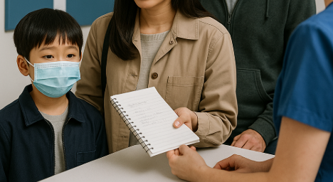 Walk-in Clinic에 간 가족, 간호사
