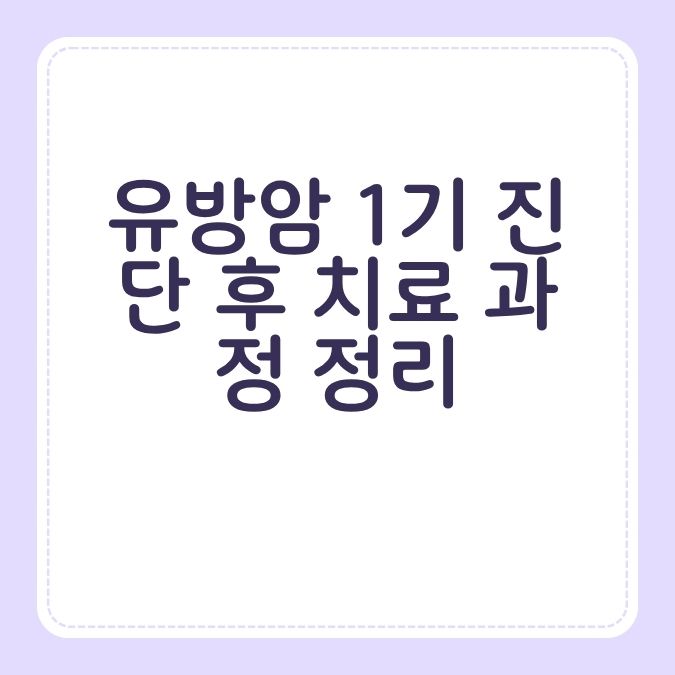 유방암 1기 진단 후 치료 과정 정리