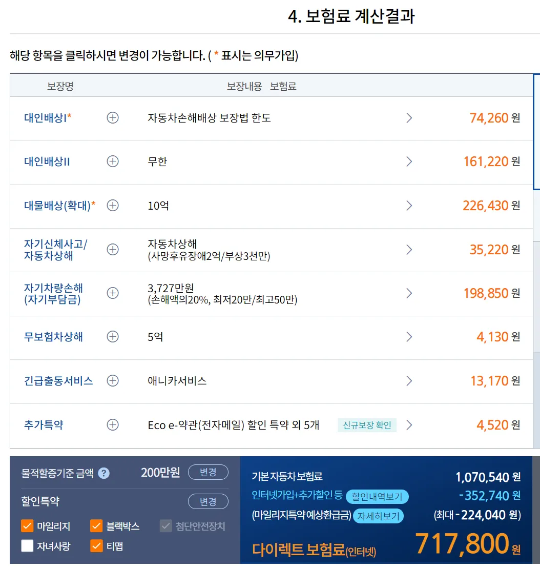 스포티지 하이브리드 보험료