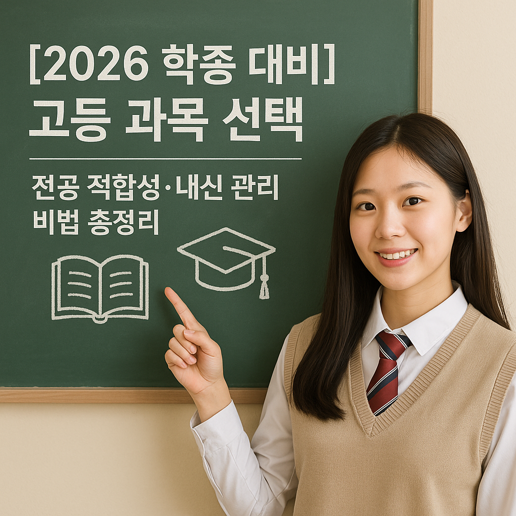 [2026 학종 대비] 고등 과목 선택 ｜ 전공 적합성·내신 관리 비법 총정리