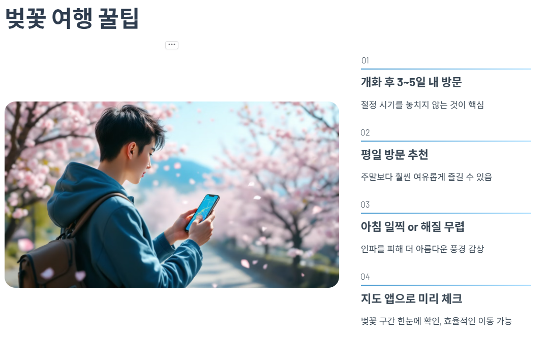 벚꽃 여행 꿀팁 &amp; 활용 방법
