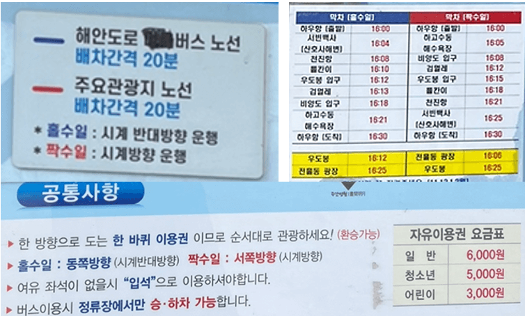 순환버스-노선표-및-가격-요금표