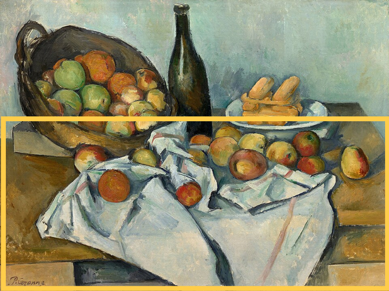 『사과 바구니(The Basket of Apples)』-하단 부분 강조 그림