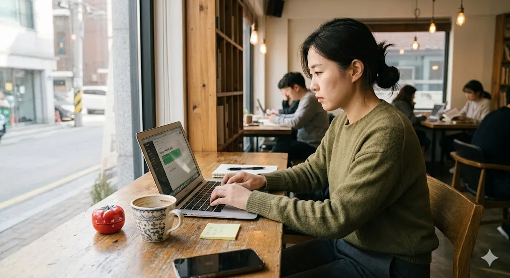 카페 시간 관리 (커피 루틴, 집중력, 작업 전략)