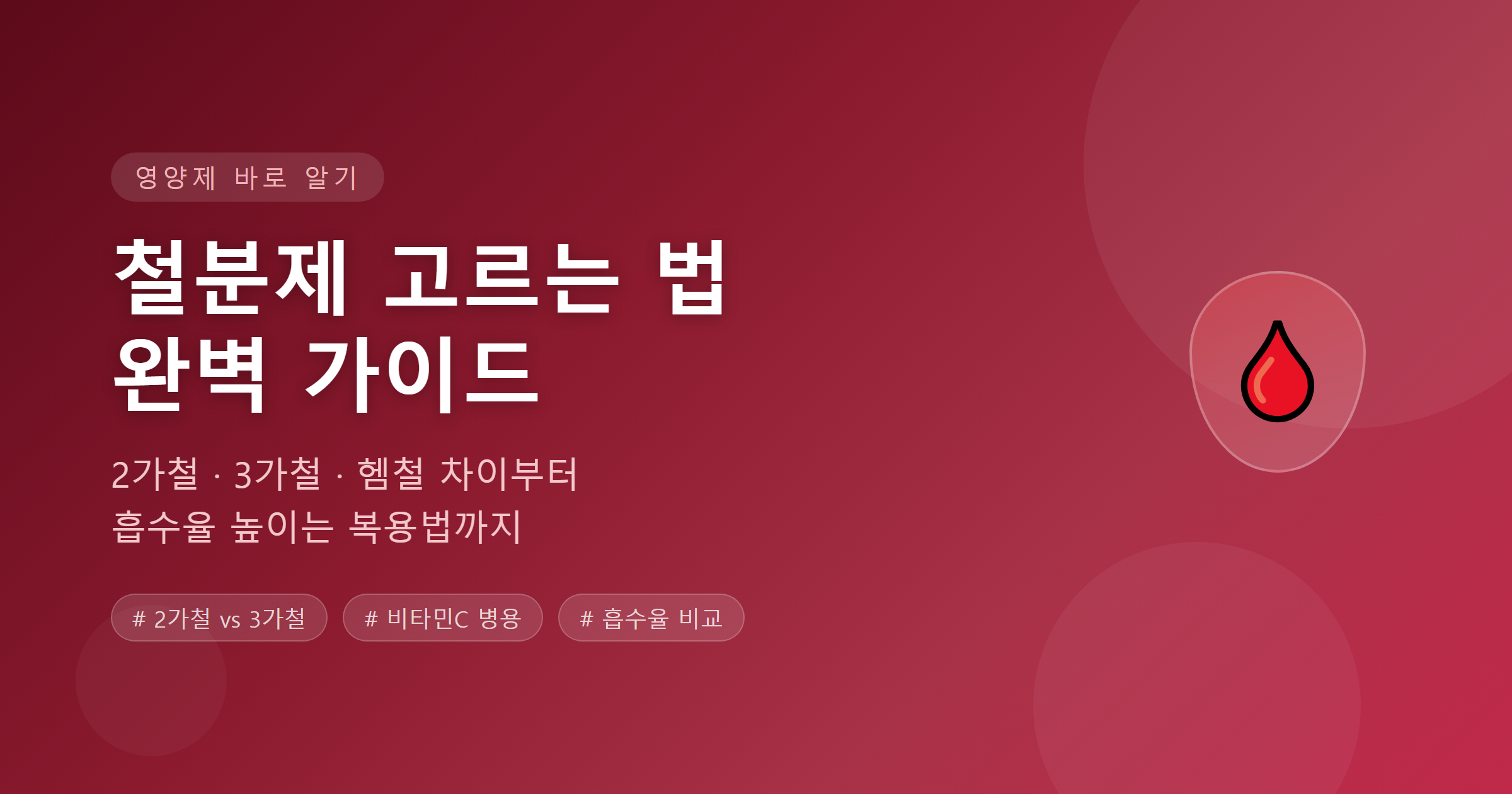 철분제 고르는 법 완벽 가이드 &mdash; 2가철 3가철 헴철 비교 썸네일