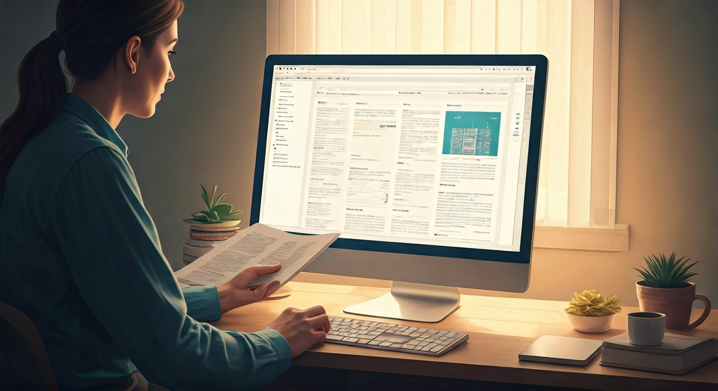 관련 건강 정보를 검색하고 있는 사람