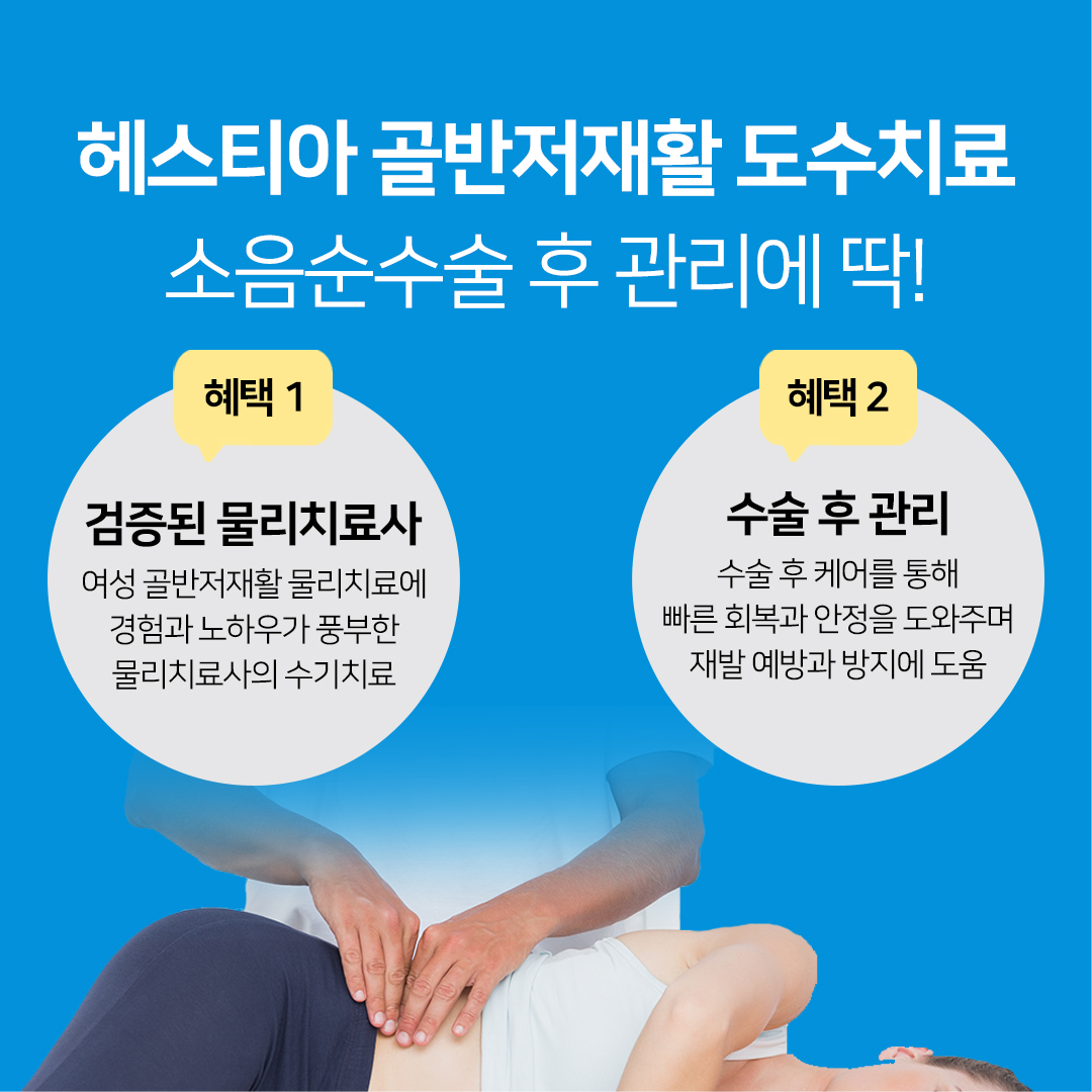 청담산부인과 소음순통증 소음순부음 관리
골반저재활 도수치료