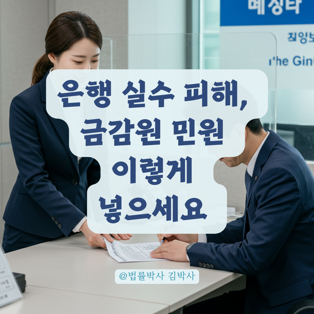 은행 실수로 생긴 피해, 금감원 민원 넣을 수 있는 조건 정리.