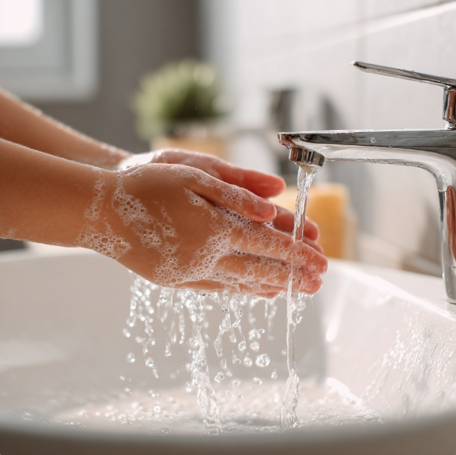 손을 청결히 씻는 이미지
