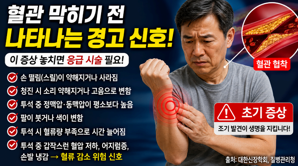 혈관 막히기 전 나타나는 경고 신호! 이미지사진