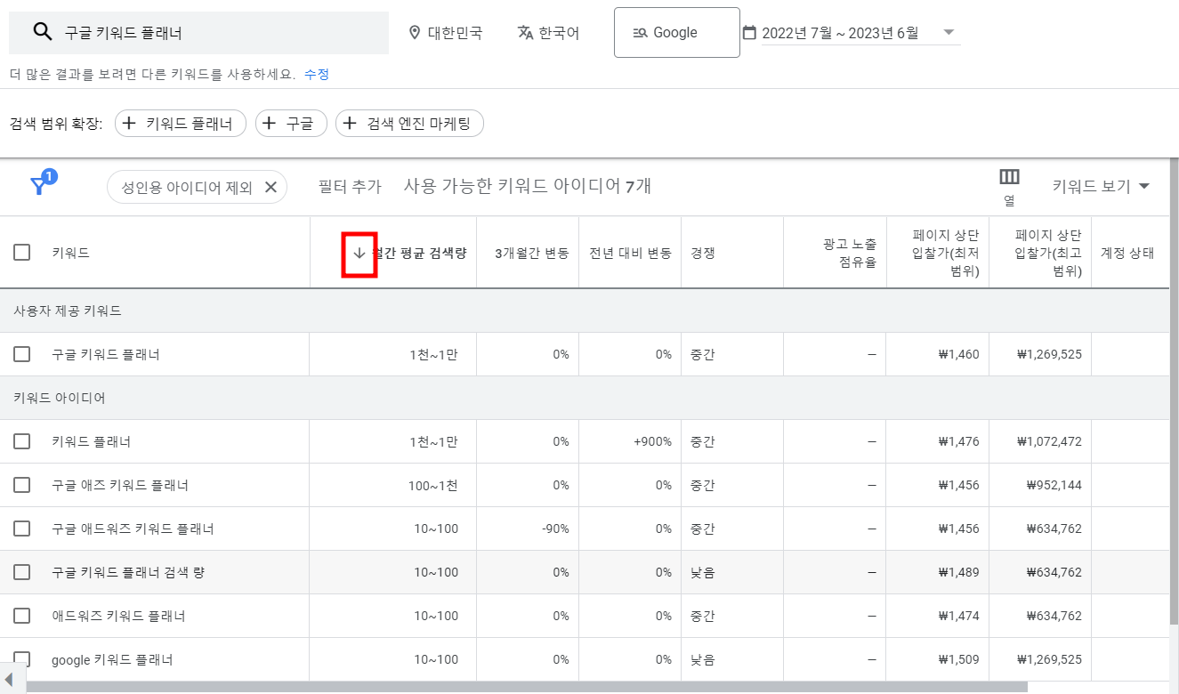 월간-평균-검색량-높은순으로-보기