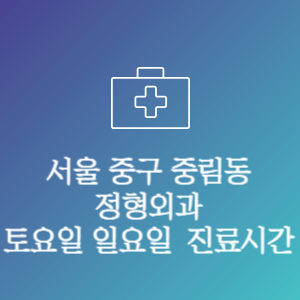 서울 중구 중림동 정형외과 주말 토요일 일요일 문여는 병원 진료시간