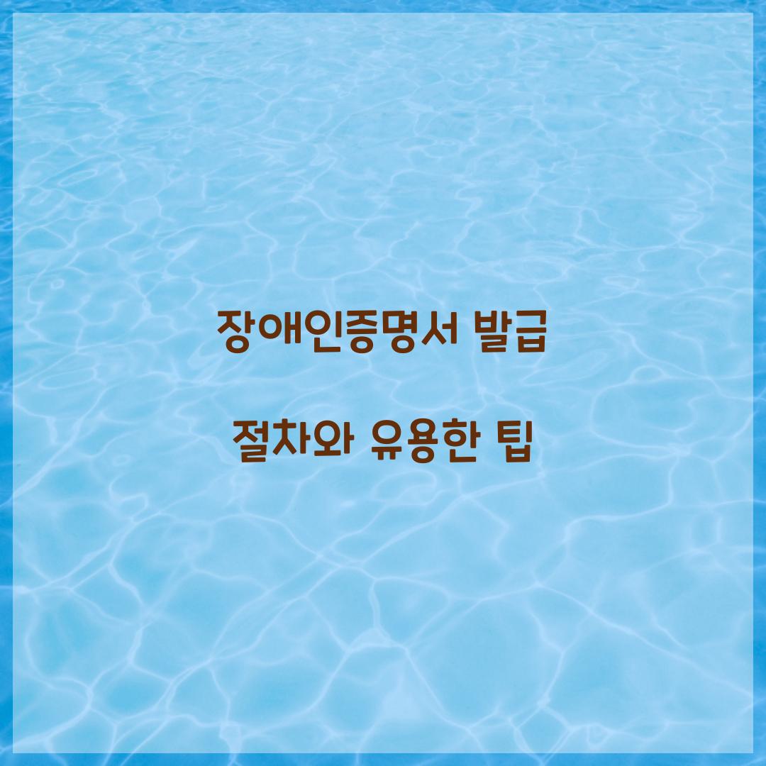 장애인증명서 발급