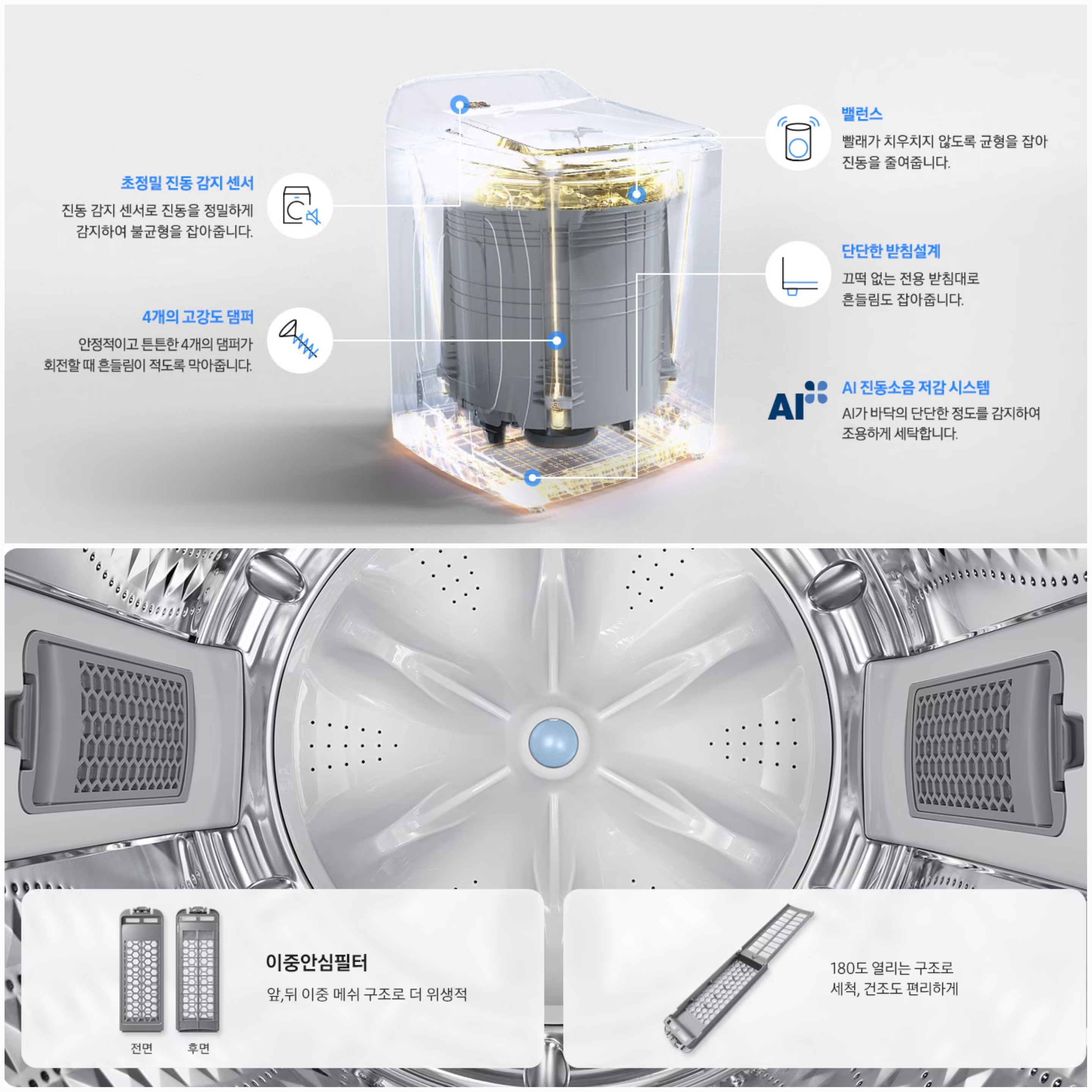 삼성전자 2025년형 'AI 통버블 세탁기' 기술 설명 이미지