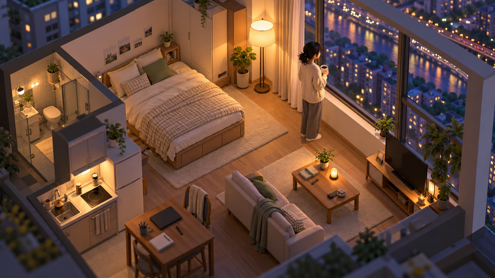 창밖을 보는 저녁