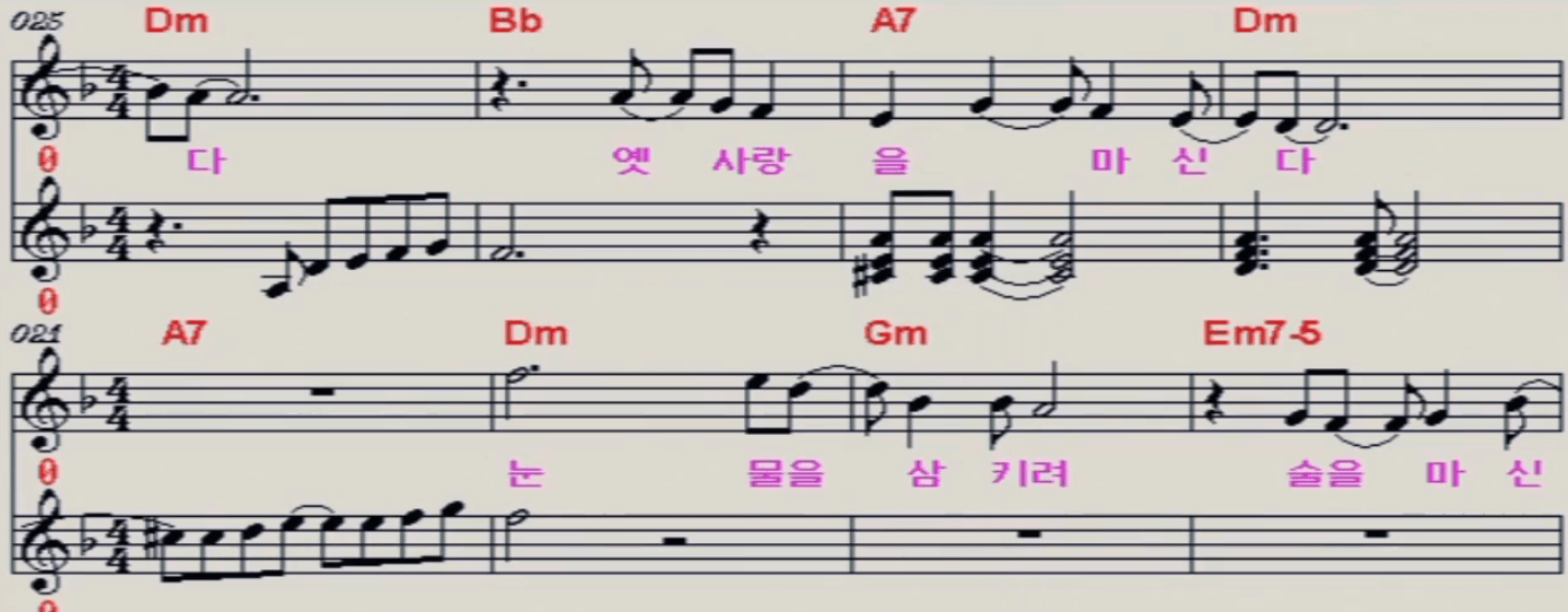 김건모(김남화) 59년 왕십리 악보