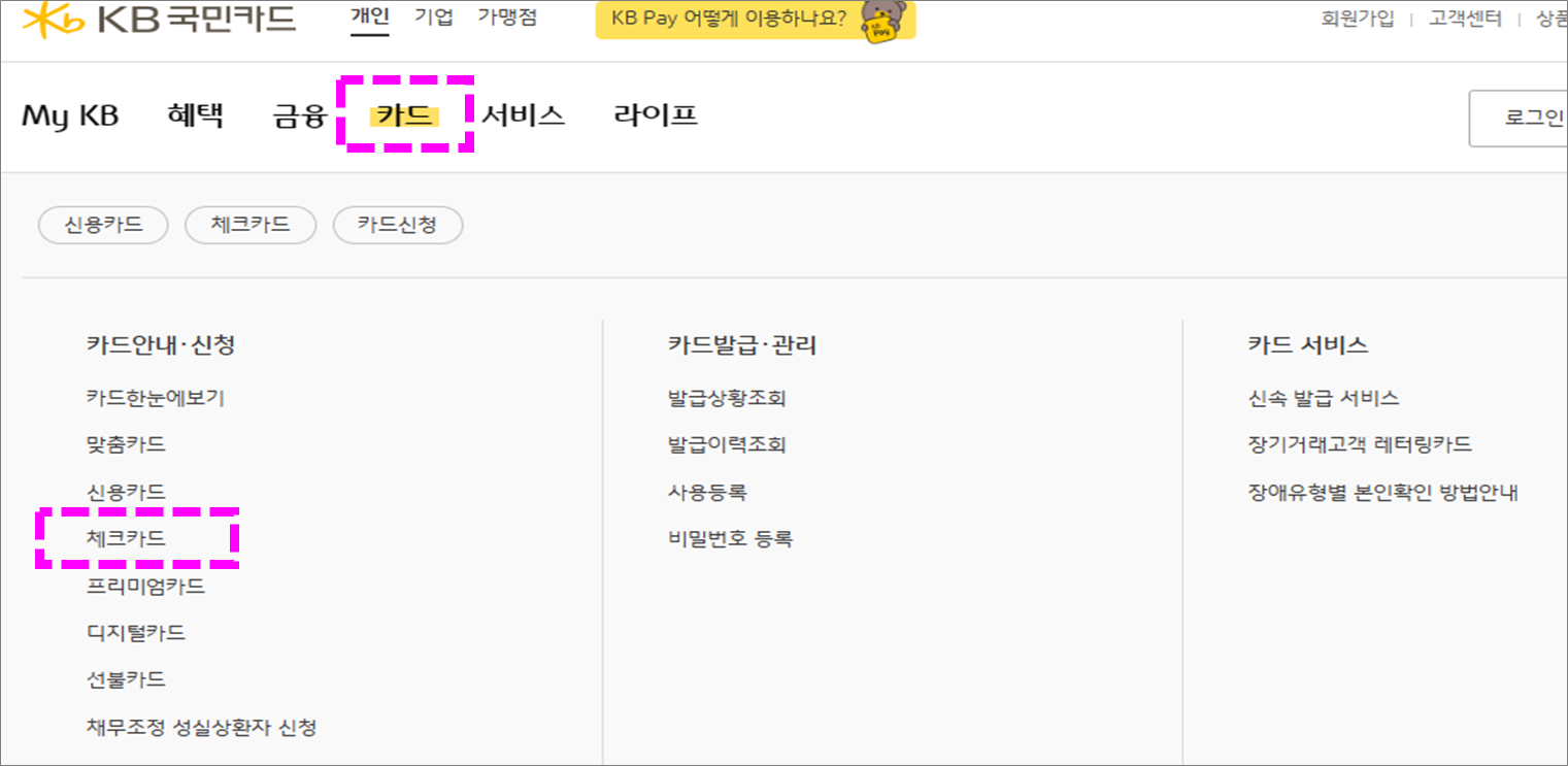 KB카드 재발급