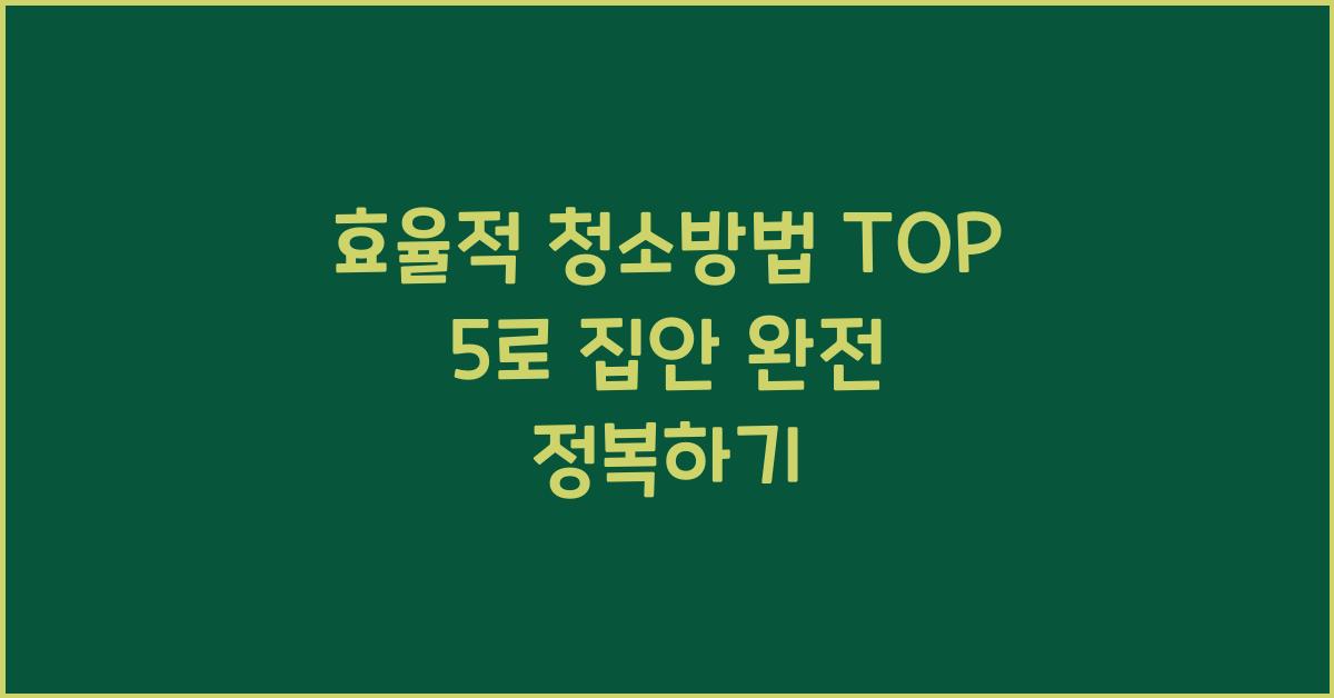 효율적 청소방법 TOP 5
