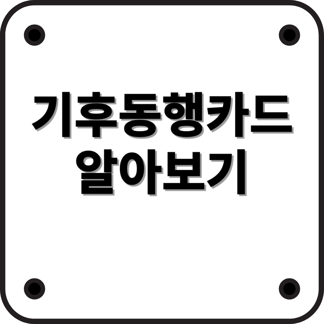 기후동행카드 모든 것 (청년, 구매, 충전)