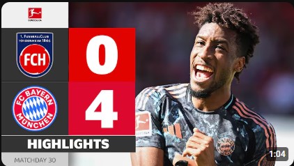 바이에른 뮌헨, 하이덴하임에 4-0 완승! 김민재 풀타임 활약