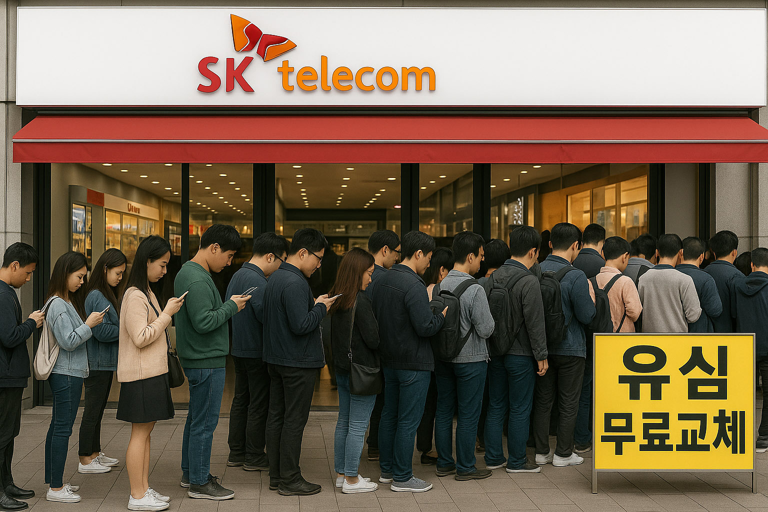 SK텔레콤이 고객들에게 유심 무료교체하겠다고 발표했다