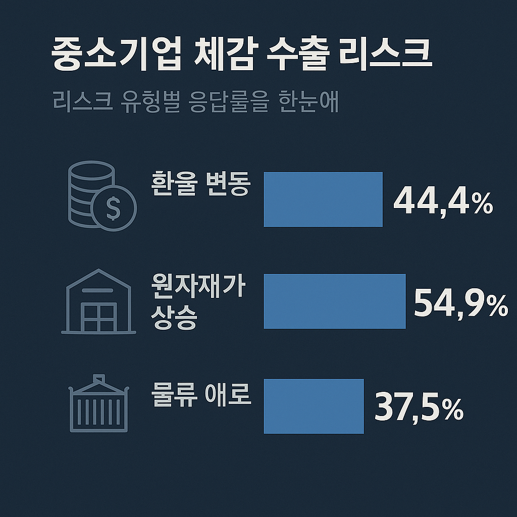 중소기업 수출 리스크 체감 비중 그래프