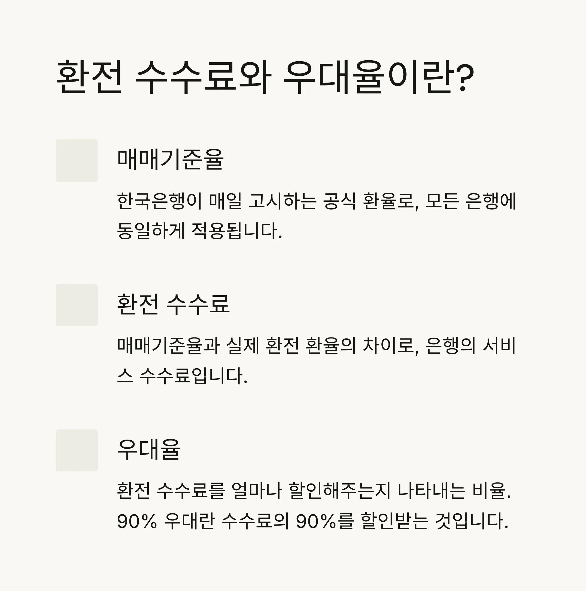💱 환전 수수료와 우대율의 개념