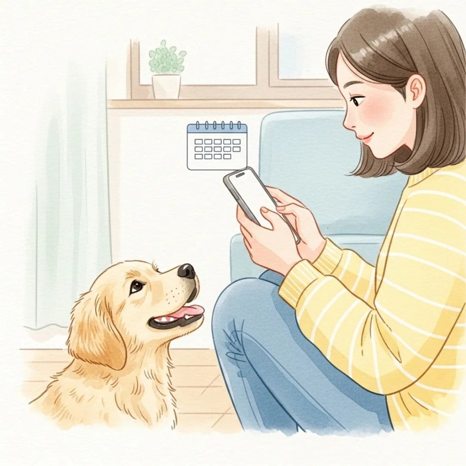 스마트폰으로 간편하게 펫페어 사전등록하는 모습