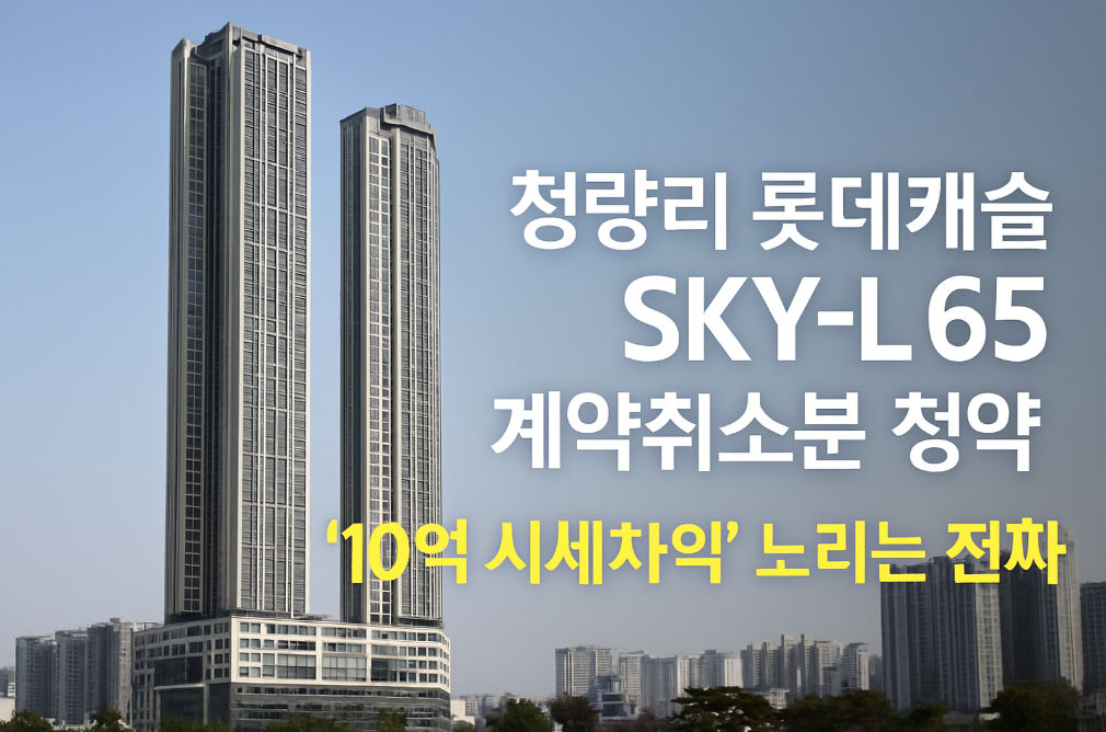 청량리 롯데캐슬 계약취소분 청약, 10억 시세차익 노릴 절호의 기회