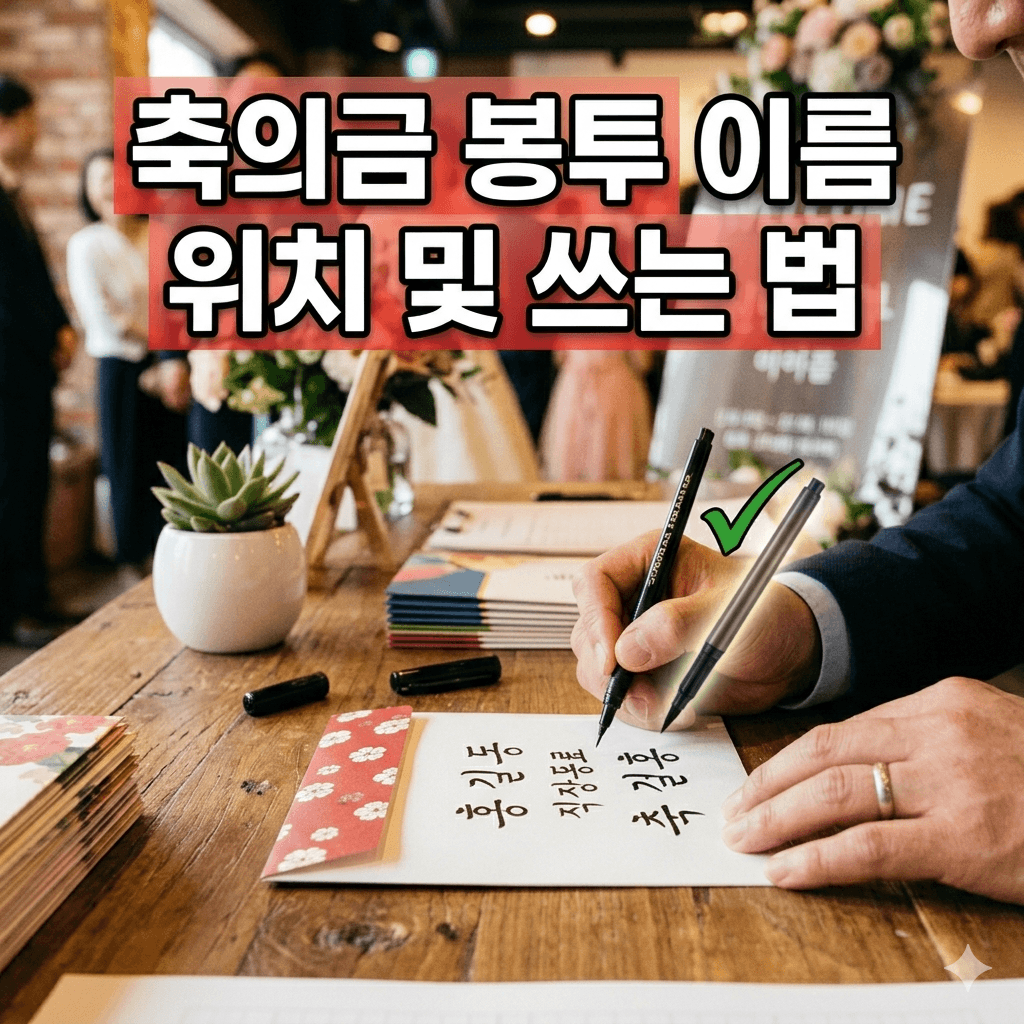 축의금 봉투 이름 위치 및 쓰는 법
