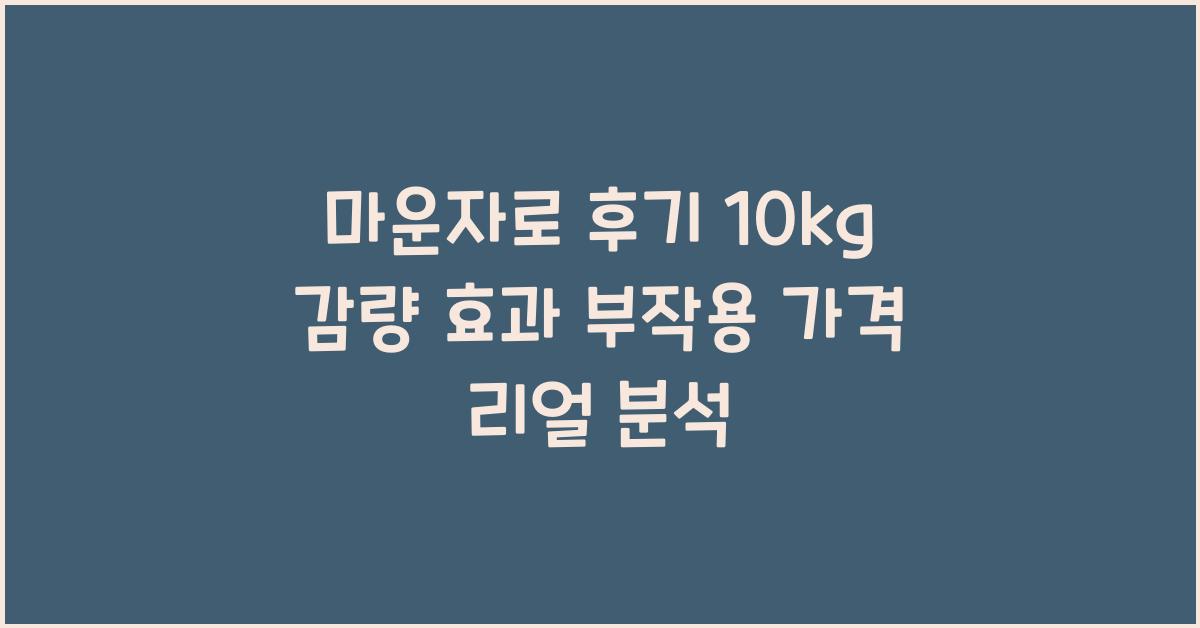마운자로 후기
