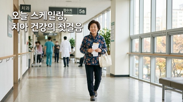 스케일링 후 건강한 치아 관리 완료