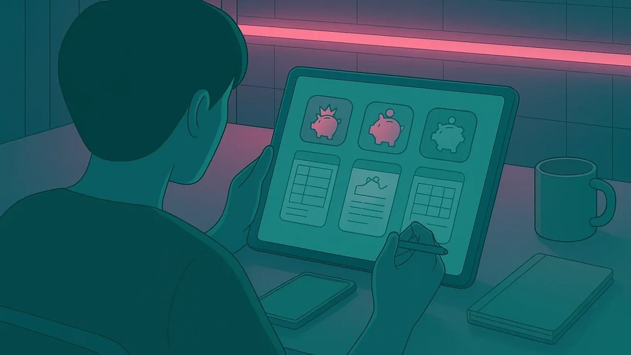 디지털 기기로 재무 계획을 세우는 사람