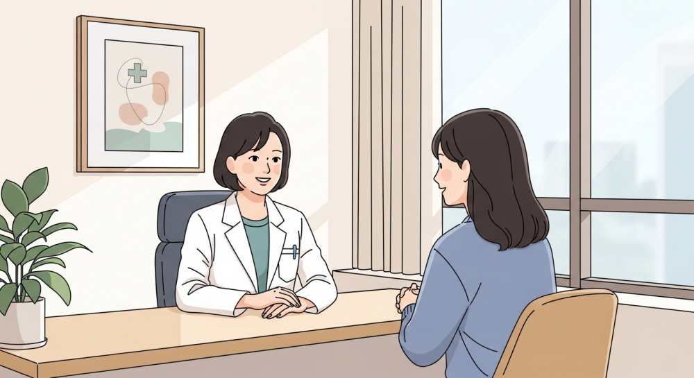 여자 왼쪽 아랫배 콕콕 통증