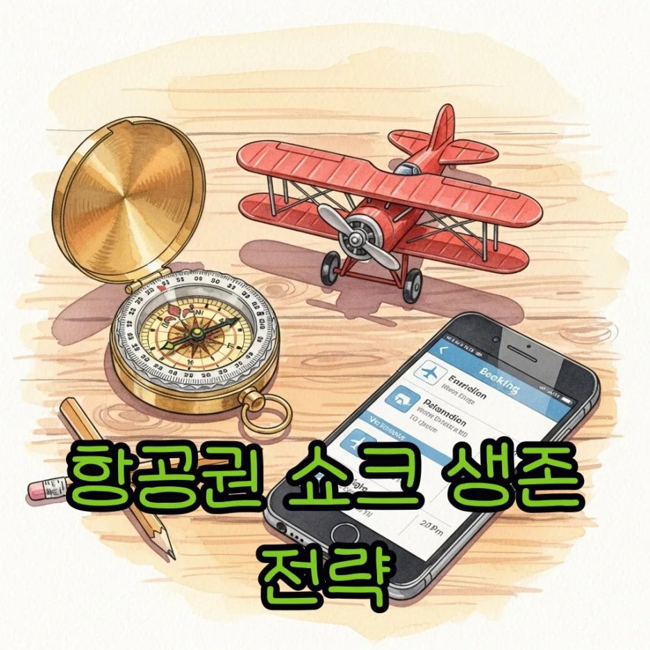 여행 계획과 항공권을 고민하는 따뜻한 분위기의 책상 풍경